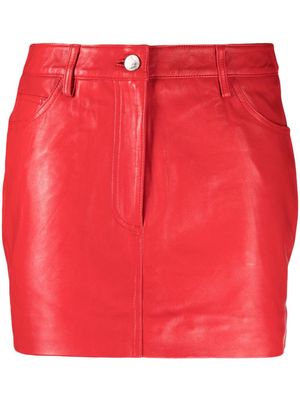 REMAIN mid-rise leather miniskirt - Red
