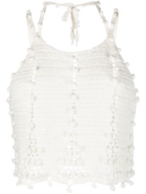 REMAIN Mirani crochet cropped top - White