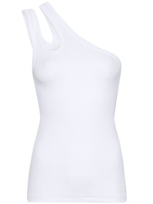 REMAIN one-shoulder fine-ribbed top - White