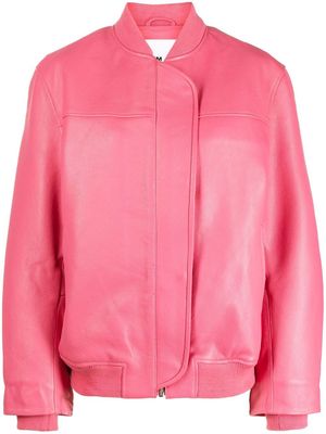 REMAIN oversize leather bomber jacket - Pink