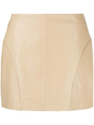 REMAIN panelled leather miniskirt - Neutrals