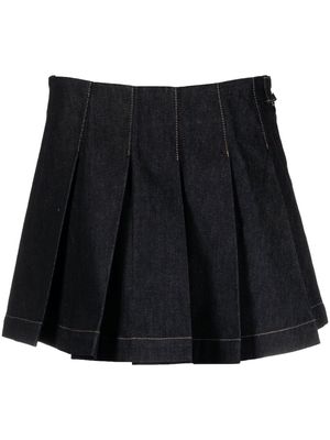 REMAIN pleated denim mini skirt - Black