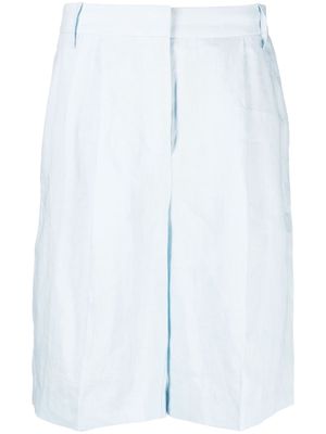 REMAIN pleated linen bermuda shorts - Blue