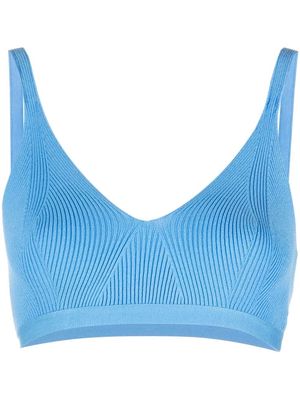 REMAIN ribbed-knit crop top - Blue