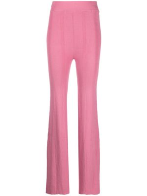 REMAIN ribbed knit flared trousers - Pink