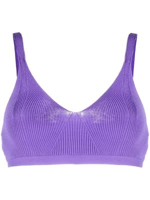 REMAIN ribbed stretch-design top - Purple