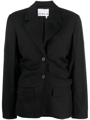 REMAIN ruched single breasted blazer - Black