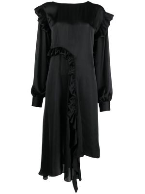 REMAIN ruffled long-sleeved maxi dress - Black