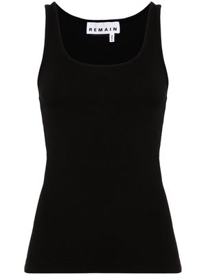 REMAIN scoop-neck ribbed tank top - Black