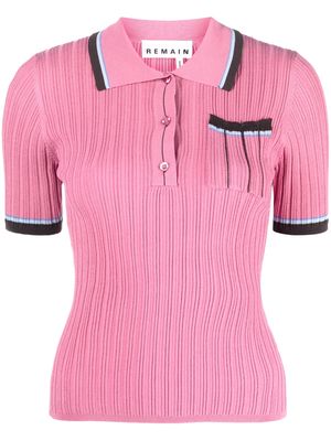REMAIN short-sleeve ribbed-knit top - Pink