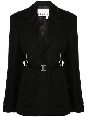 REMAIN single-breasted belted blazer - Black