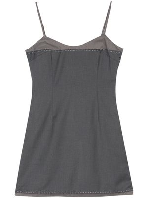 REMAIN spaghetti-strap contrast-stitching minidress - Grey