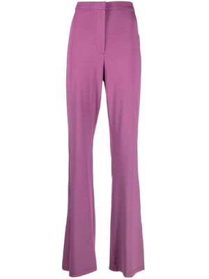 REMAIN split-cuff high-waisted flared trousers - Purple