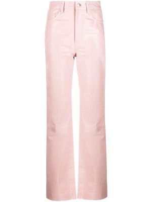 REMAIN straight-leg leather trousers - Pink