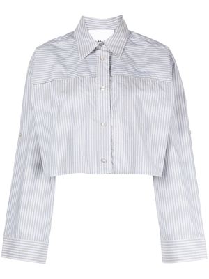 REMAIN striped-pattern organic-cotton shirt - Blue