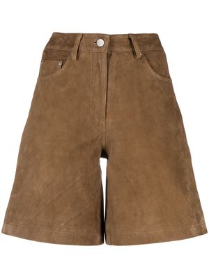 REMAIN suede bermuda shorts - Brown