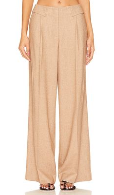 REMAIN Wide Pant With Eyelet Belt in Beige