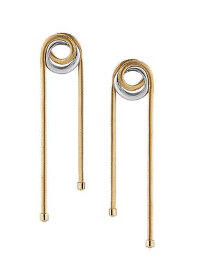 Remi 12K Gold-Plate Two-Tone Drop Earrings