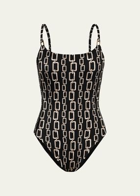 Remi Geo Chain Basic One-Piece Swimsuit