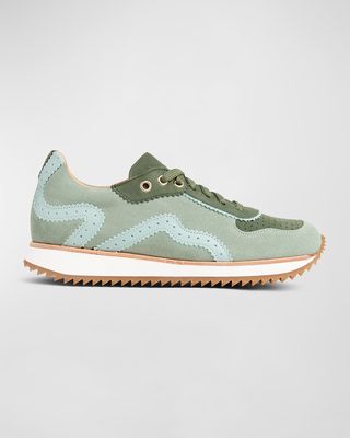 Remi Mixed Leather Retro Runner Sneakers
