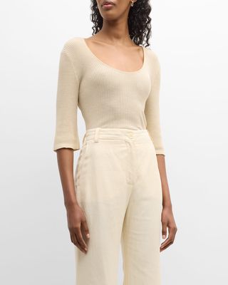 Remona Ribbed-Knit Top