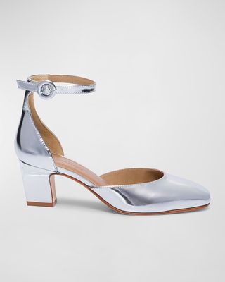 Remy Metallic Ankle-Strap Pumps