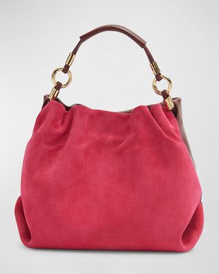 Remy Mini Suede and Leather Shoulder Bag