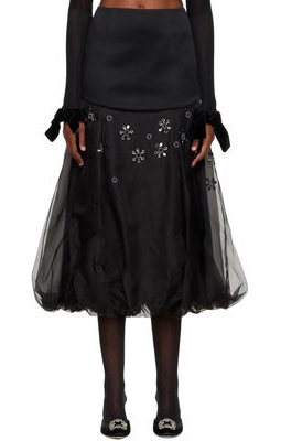 Renaissance Renaissance Black Ayla Midi Skirt