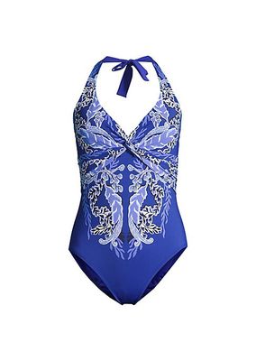 Renata Floral Halter One-Piece Swimsuit