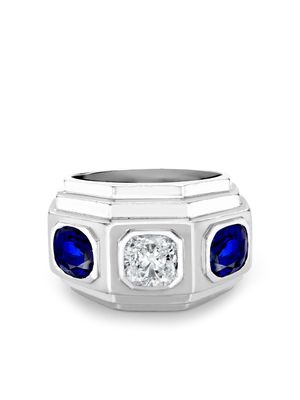 René Boivin Art Deco pre-owned sapphire and diamond ring - Silver