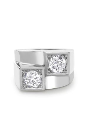 René Boivin platinum Art Deco Boivin Chevalier Style diamond ring - Silver