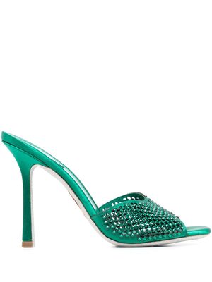 Rene Caovilla 120mm crystal-embellished mules - Green