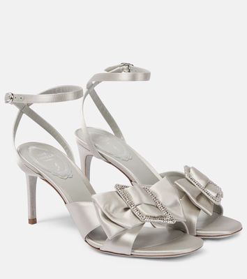Rene Caovilla Bow-embellished satin sandals