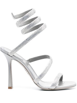 Rene Caovilla Cleo crystal-embellished 110mm sandals - Grey