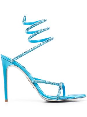 Rene Caovilla Cleo crystal-embellished 115mm sandals - Blue