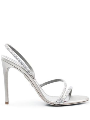 Rene Caovilla crystal-embellished slingback 110mm sandals - Grey