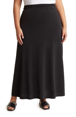 Renee C Front Slit Maxi Skirt in Black