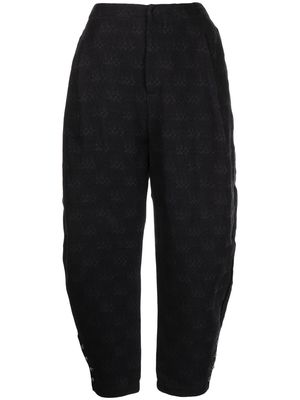 Renli Su high-waisted cropped trousers - Black