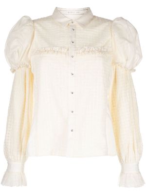 Renli Su textured puff-sleeve blouse - White