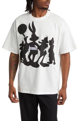 Renowned Looney Gang Cotton Graphic T-Shirt in White