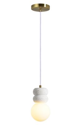 Renwil Candra Ceiling Light Fixture in Off White/Speckles/Ant Brass