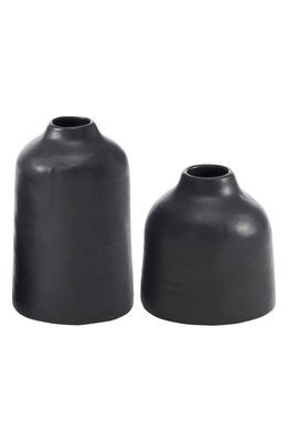 Renwil Forio Set of 2 Stoneware Vases in Matte Black
