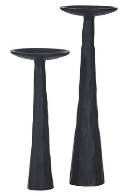 Renwil Tilde Set of 2 Pillar Candle Holders in Matte Black