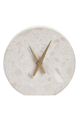 Renwil Tyra Stone Table Clock in Cream Beige