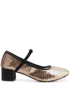 Repetto 45mm sequinned ballerina shoes - Gold