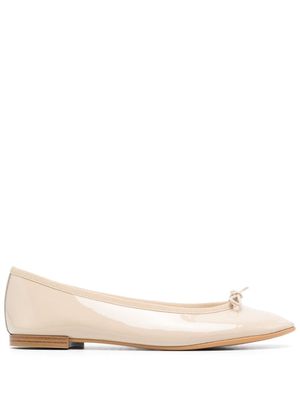 Repetto bow-detail leather ballerina shoes - Neutrals