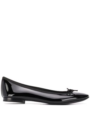 Repetto bow detail patent ballerina shoes - Black