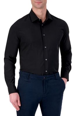 Report Collection 4X Stretch Slim Fit Solid Black Dress Shirt in 09 Black