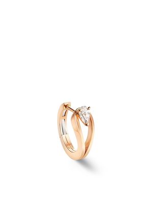 Repossi 18kt rose gold Serti Inversé small diamond hoop earring - Pink