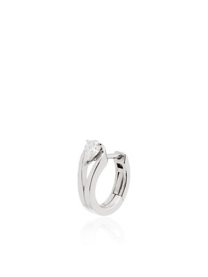 Repossi 18kt white gold mini diamond hoops - Silver